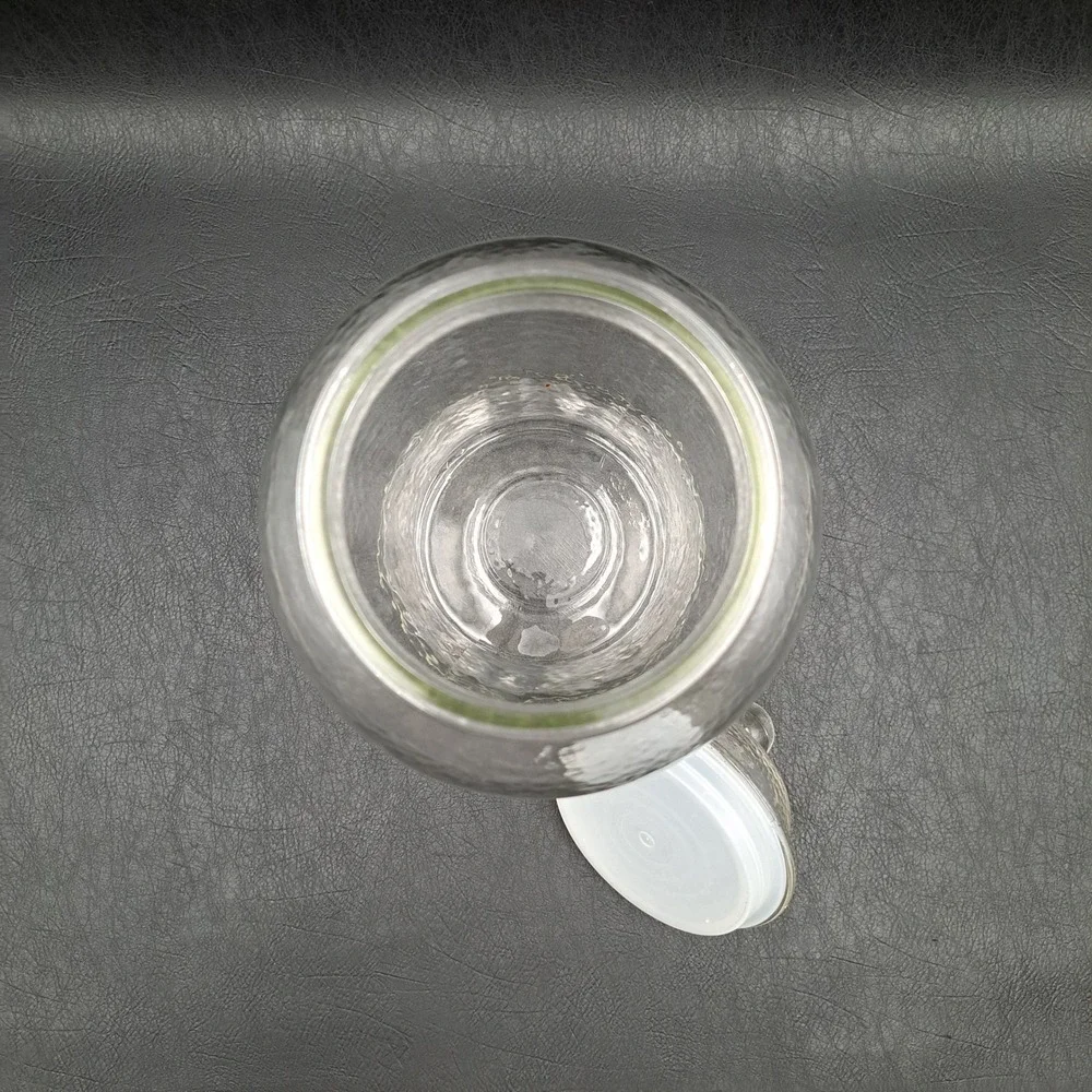 Clear Hammered Glass Apothecary Jar with Lid Airtight Ginger Jar Canister